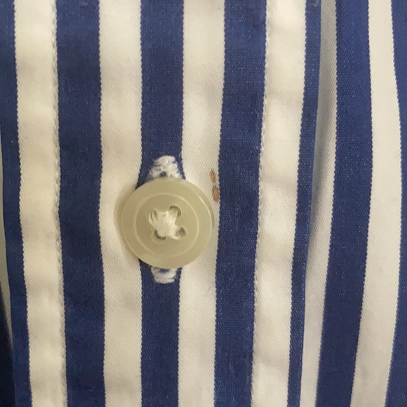 Blue and white vertical striped button-down - Picture 4 of 4